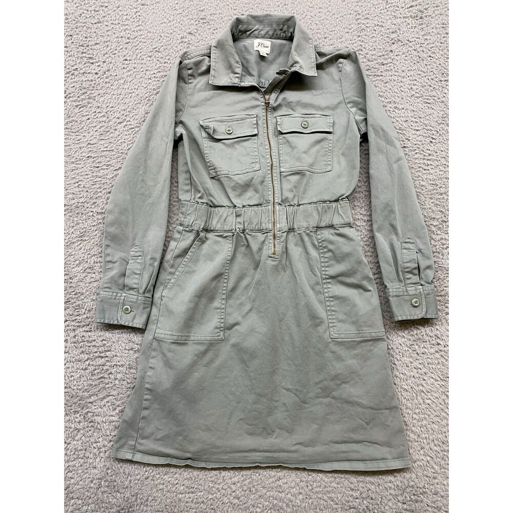 J. Crew Dress Women’s Size 2 Gray Denim Utility Pockets Casual